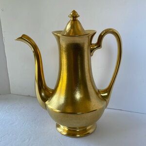 Pickard Rose and Daisy coffee pot gold